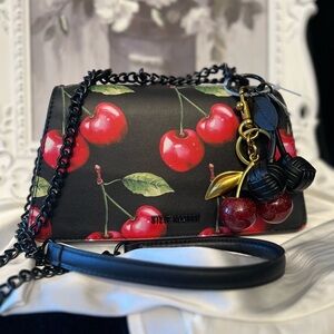 🍒Steve Madden Bjonna 2 black cherry print shoulder/Crossbody bag-🍒NWT